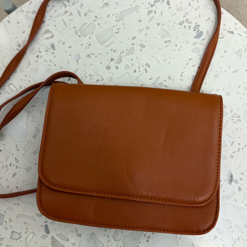 Silence & Noise Brown Faux Leather Crossbody Bag